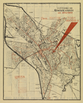 214072 Plattegrond van de stad Utrecht, met weergave van het stratenplan met namen (ged.), wegen, watergangen, ...